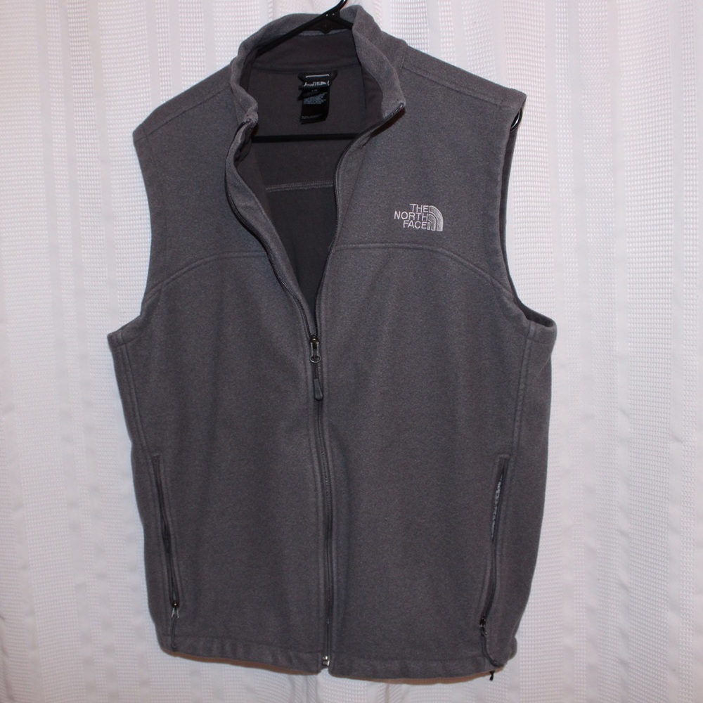 Gray The North Face fleece vest
